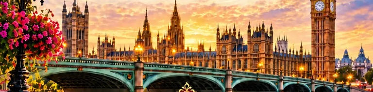 London landmarks and Westminster Bridge